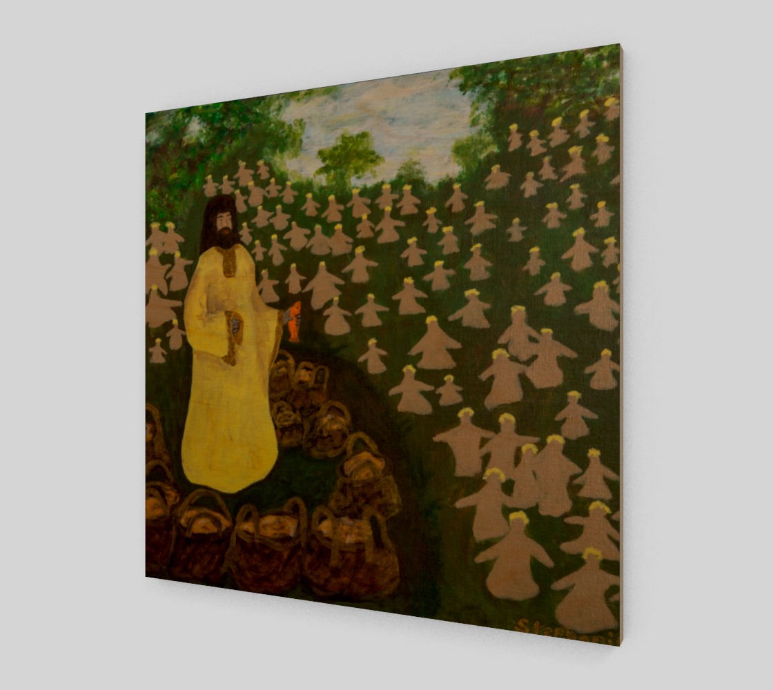 The Feeding Wood Print
