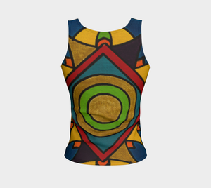 Fitted Tank Top - Colorful Graphic Design