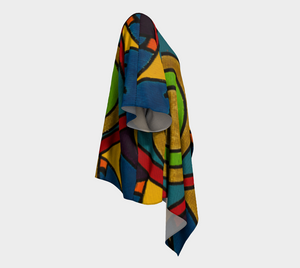 Short Sleeve Kimono Jacket - Colorful Graphic Design