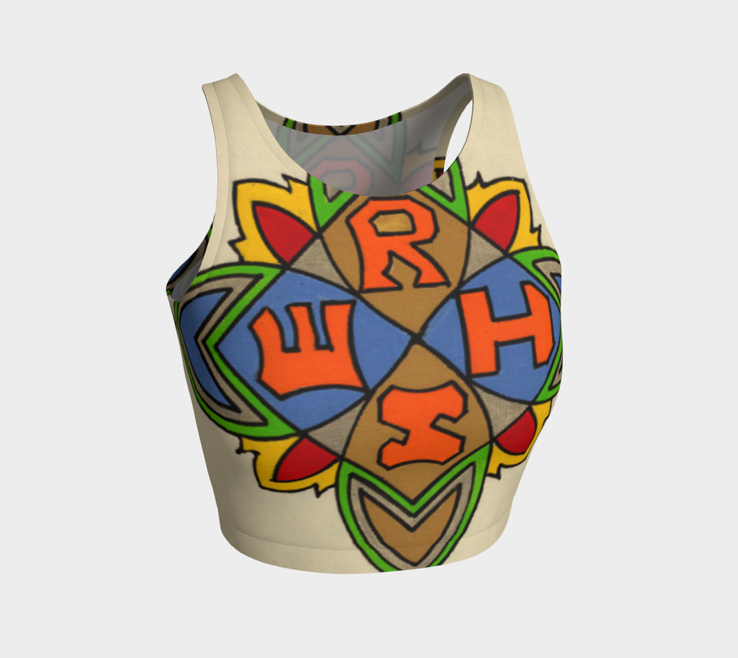 Athletic Crop Top - Geometric Design