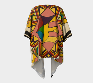 Short Sleeve Kimono Jacket - Colorful Graphic Design