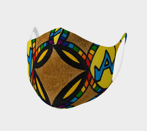 Reusable Double Knit Poly Face Mask - Colorful Graphic Design