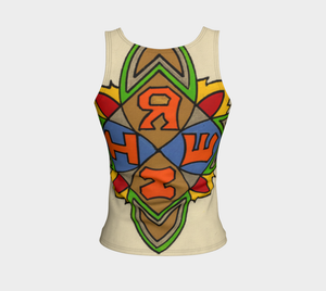 Fitted Tank Top - Colorful Graphic Design