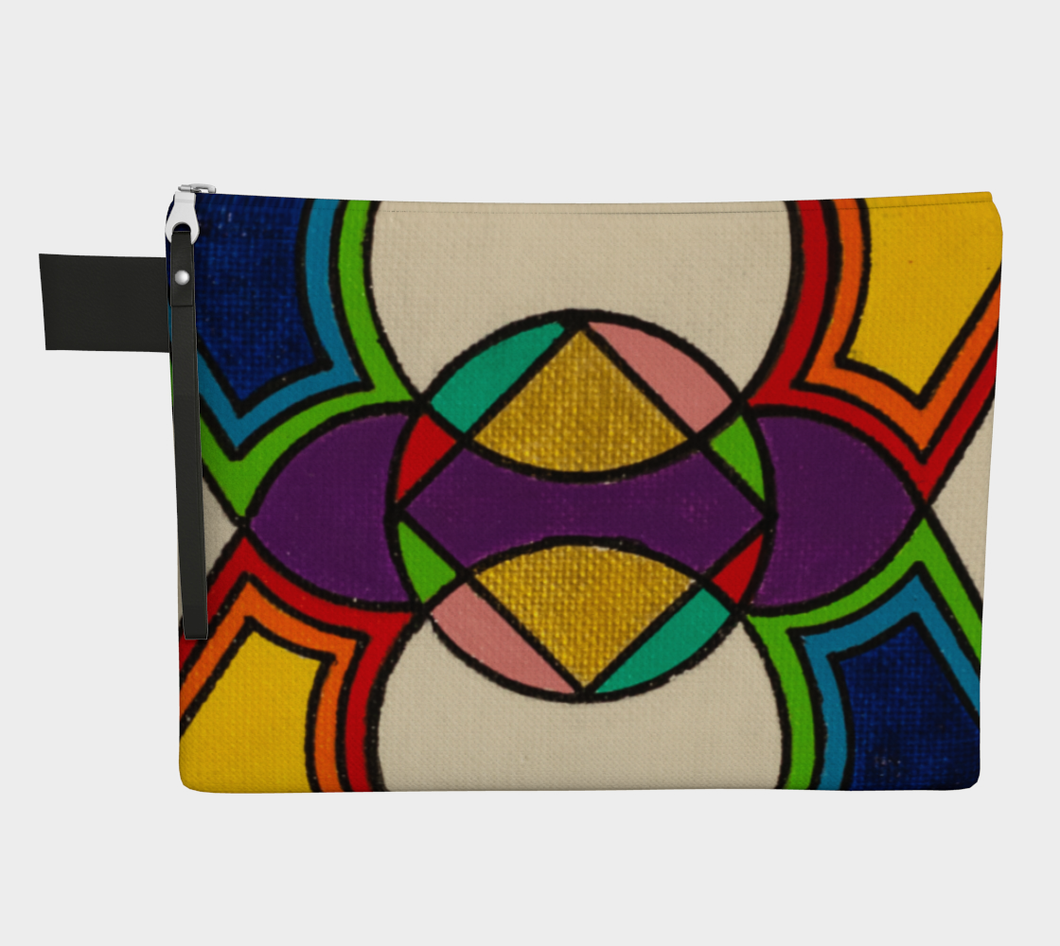 Zipper Carry-all Pouche - Horn Design