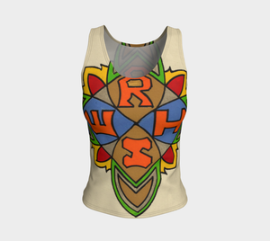 Fitted Tank Top - Colorful Graphic Design