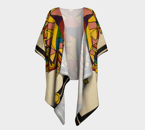 Short Sleeve Kimono Jacket - Colorful Graphic Design