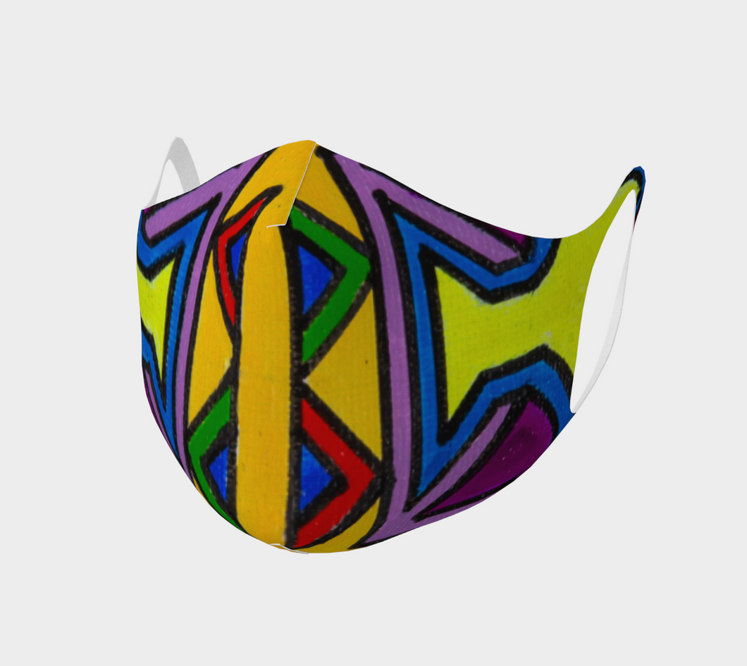 Reusable Double Knit Poly Face Mask - Original Art Print Design