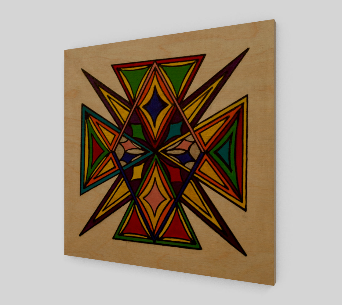 Triquadial Wood Print
