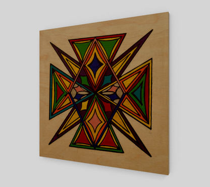 Triquadial Wood Print