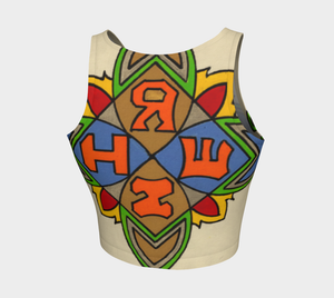 Athletic Crop Top - Geometric Design