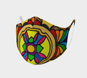 Reusable Double Knit Poly Face Mask - Colorful Graphic Design