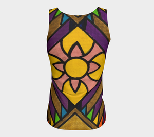 Fitted Tank Top - Colorful Graphic Design